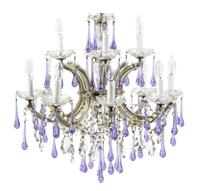 A Murano Glass Twelve-Light Chandelier, Height 23 x diameter 24 inches.