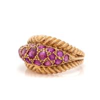CHERNY, YELLOW GOLD AND RUBY RING
