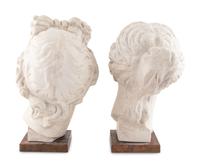 Two Plaster Busts of Apollo and Venus
