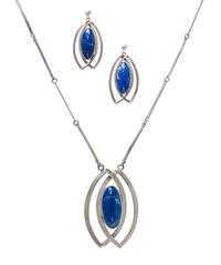 A Silver and Lapis Lazuli Demi Parure, 34.70 dwts.