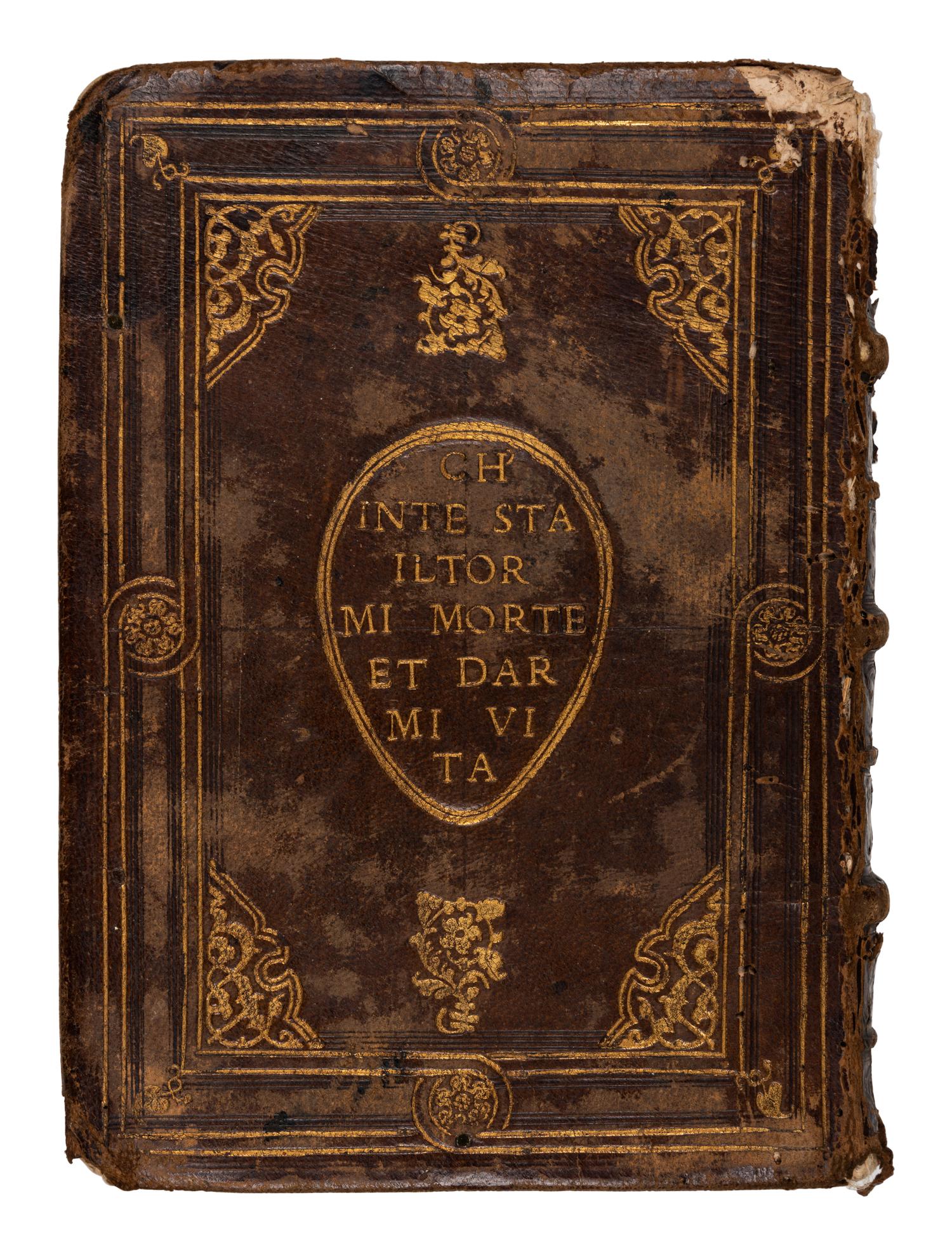 [BINDING -- FUGGER BINDER]. DANTE ALIGHIERI (1265-1321). Comedia...con la Dotta & Leggiadra Spositione di Christophoro Landino . Venice: Bernardino Stagnino, 1536.