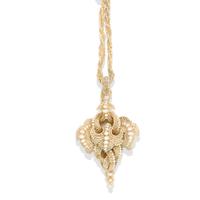 GEORGIAN, SEED PEARL PENDANT NECKLACE