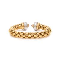 YELLOW GOLD, DIAMOND AND RUBY CUFF BRACELET