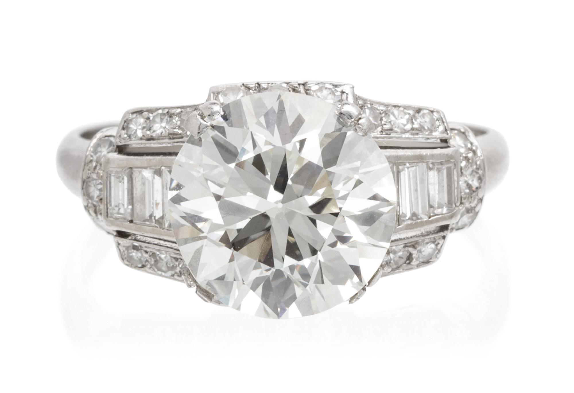 A Platinum and Diamond Ring, Circa 1950, 3.00 dwts.