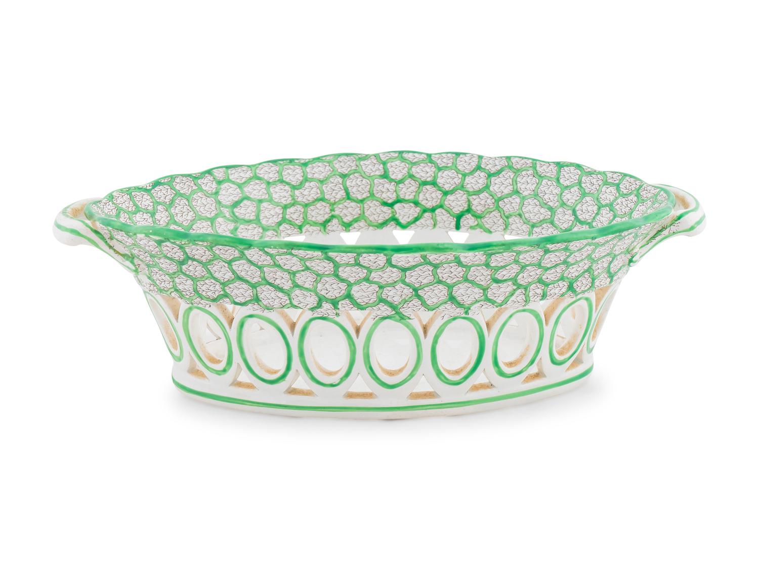 An English Creamware Reticulated Basket — 19TH CENTURY