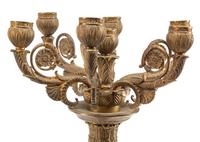 A Pair of Empire Style Gilt Bronze Seven-Light Candelabra