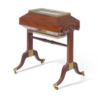 A Neoclassical Pierced Brass Mounted Mahogany Cellarette