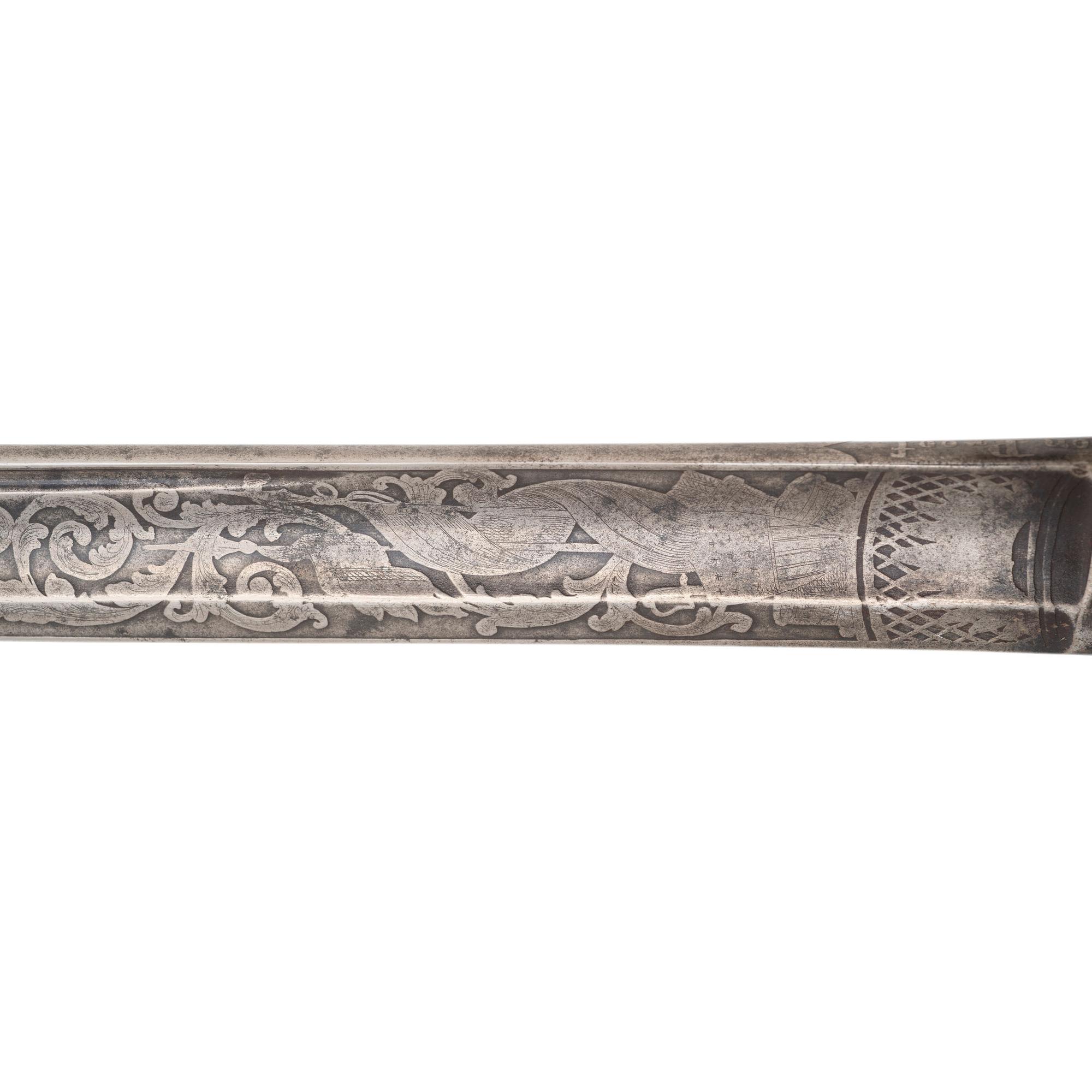 Hortsmann Retailed Import Model 1850 Staff and Field Officer's Sword Presented to Capt. Ira Ayer - 116th NY Infantry