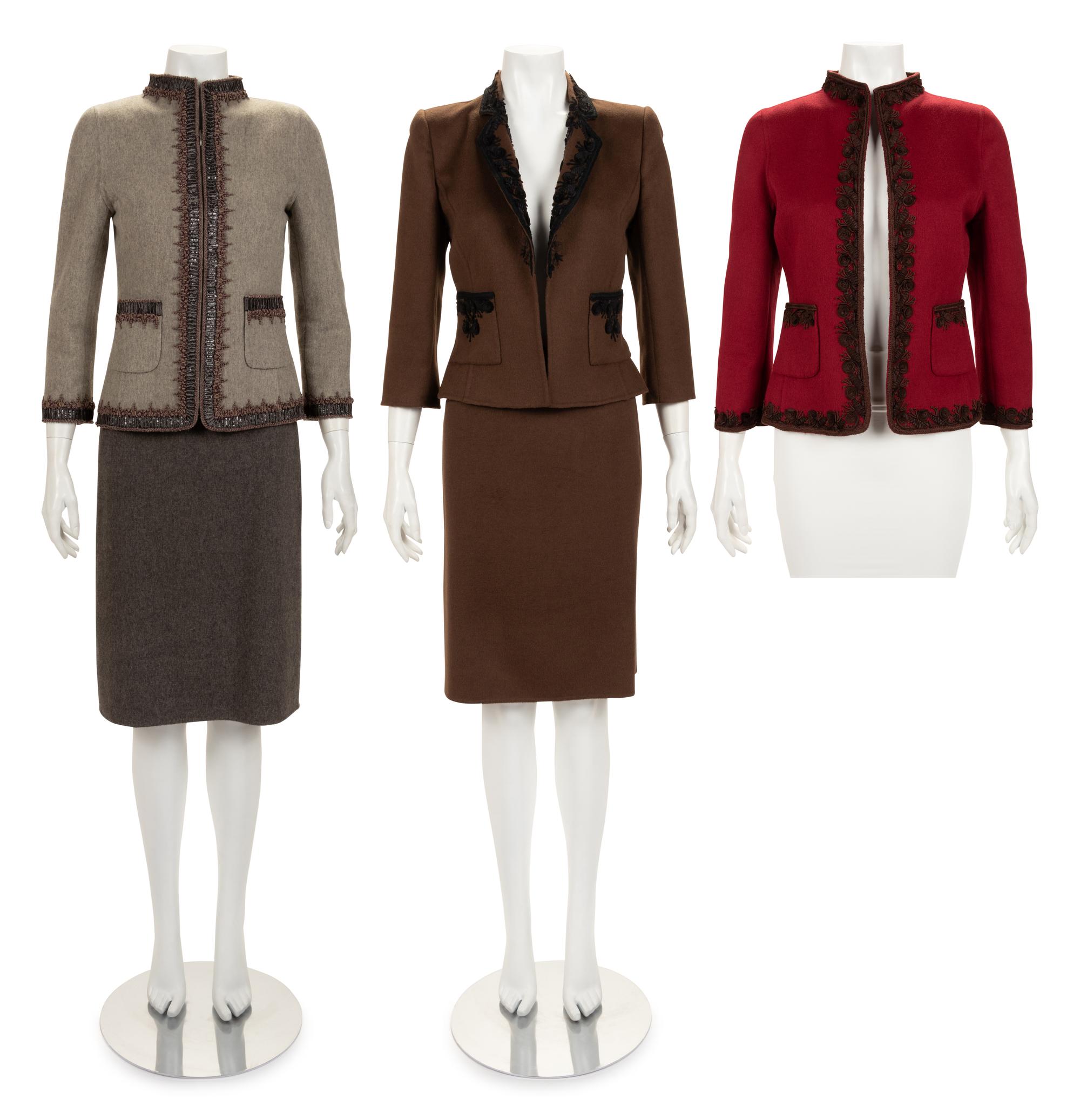 Three Oscar de la Renta Items: Two Skirt Suits, One Jacket, Fall 2006