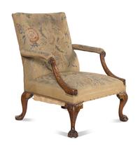 A George II Walunt Library Armchair