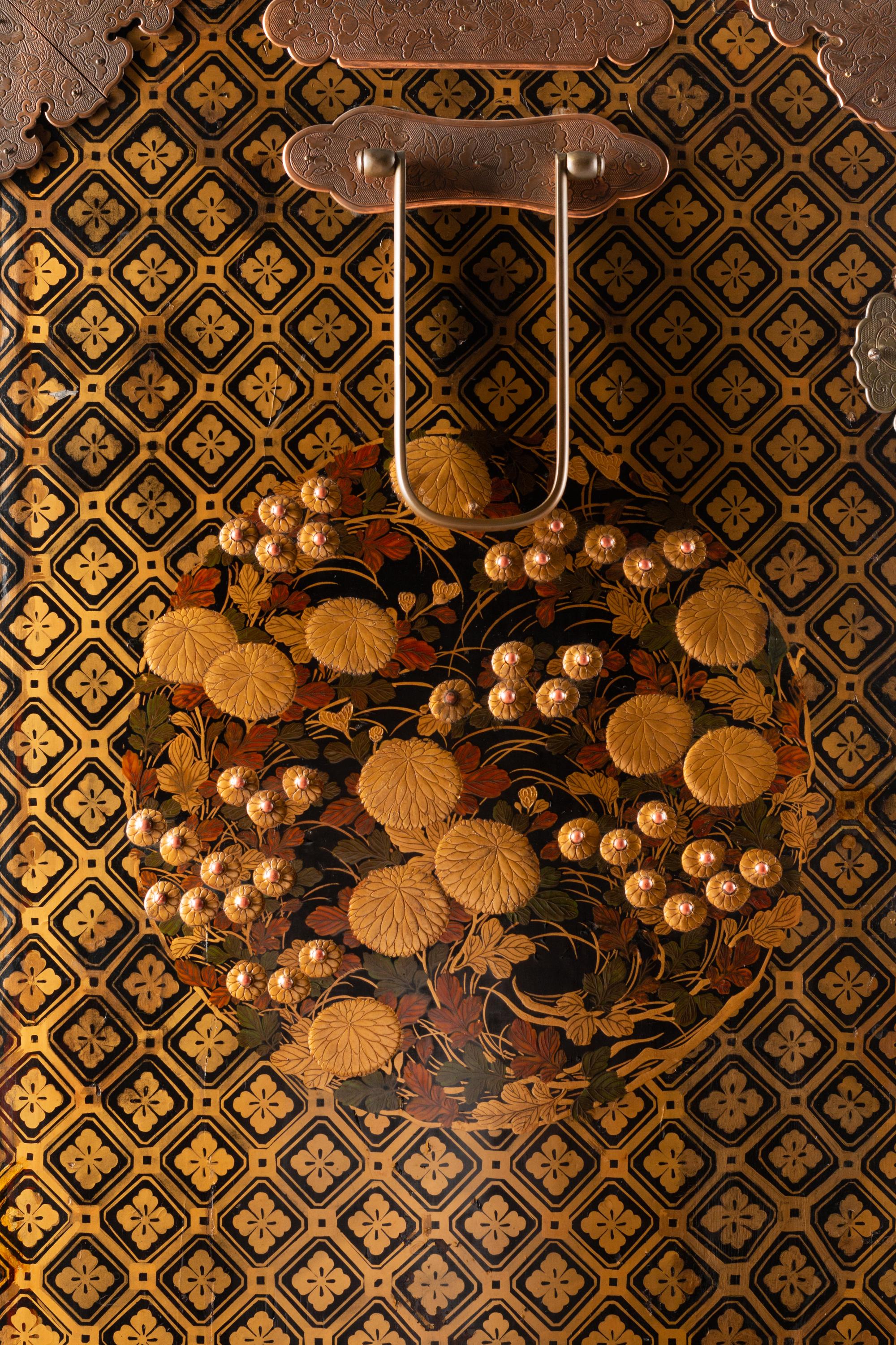 A Japanese Export Lacquer Cabinet on Stand