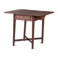 A Federal Molded Cherrywood X-Form Stretcher Base Pembroke Table