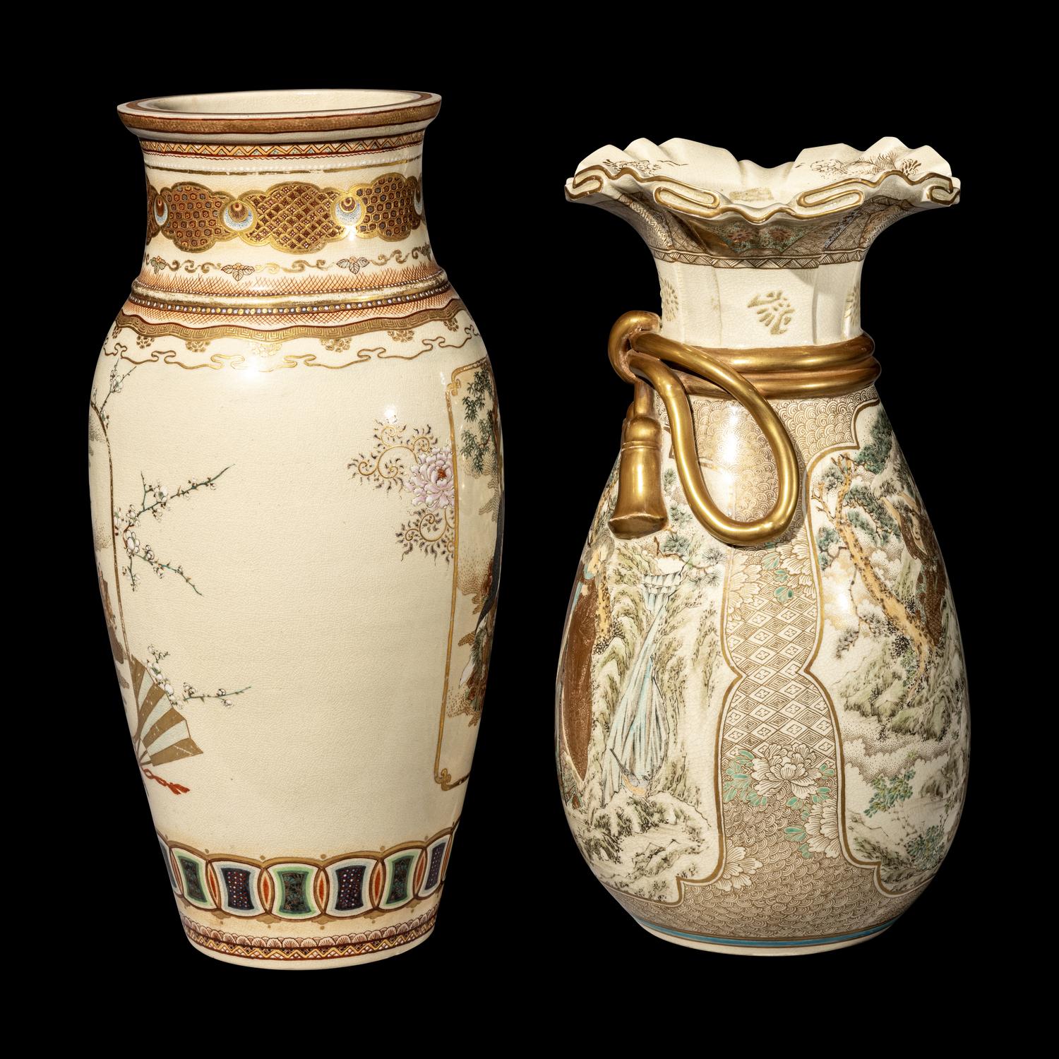 Two Japanese Satsuma Vases