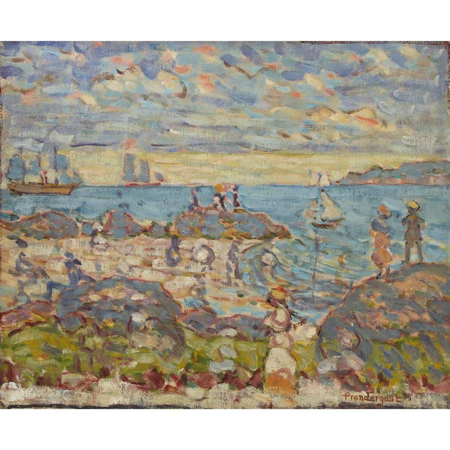 MAURICE BRAZIL PRENDERGAST (AMERICAN 1858–1924) "THE POINT, GLOUCESTER"