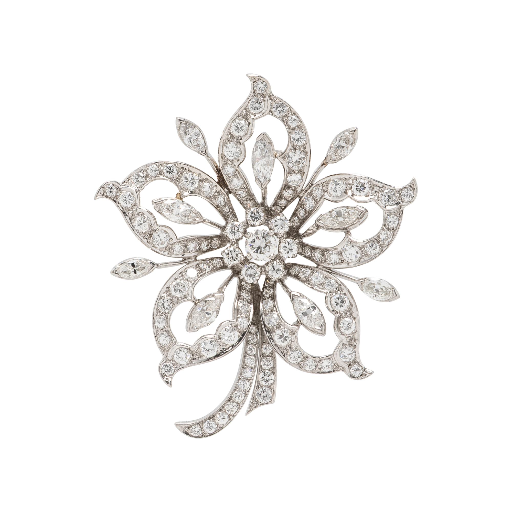 DIAMOND AND PLATINUM BROOCH