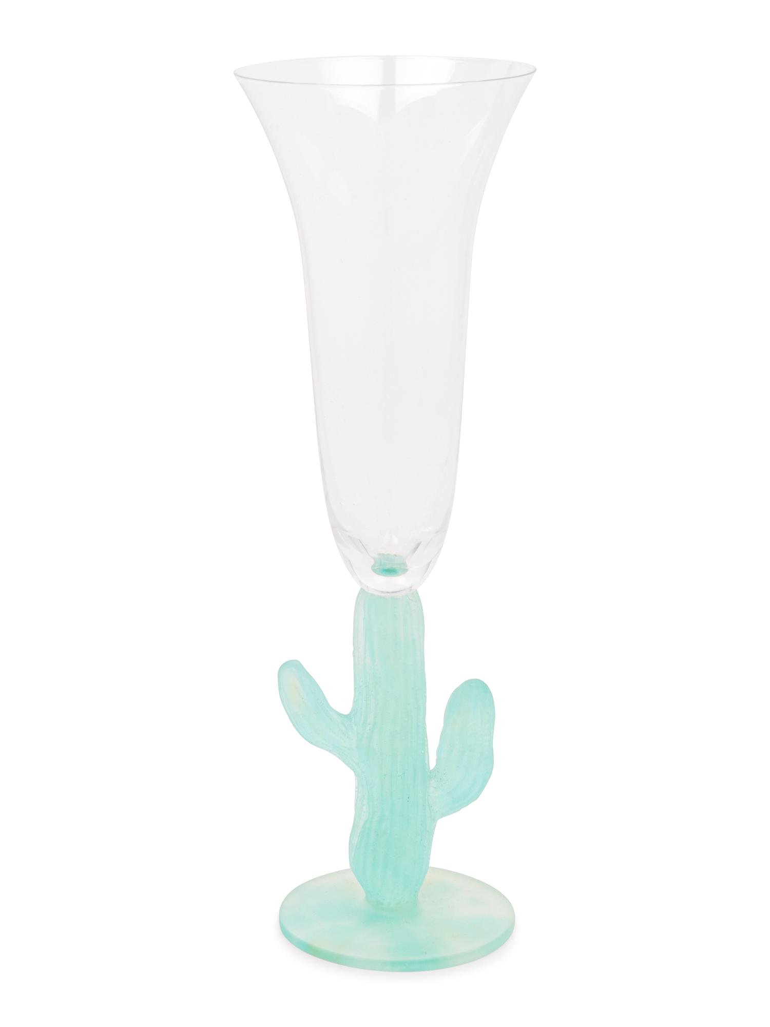 A Set of Thirteen Daum Pâte-de-Verre Cactus Champagne Flutes