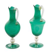 A Pair of Murano Hand Blown Glass Pitchers