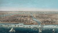 [MAPS & ATLASES]. [MAGNUS, Charles (1826-1900)]. A group of 7 hand-color deluxe presentation city views, incl. San Francisco. [ With :] [BORNET, John]. [ City of Brooklyn ]. Hand-colored lithograph.