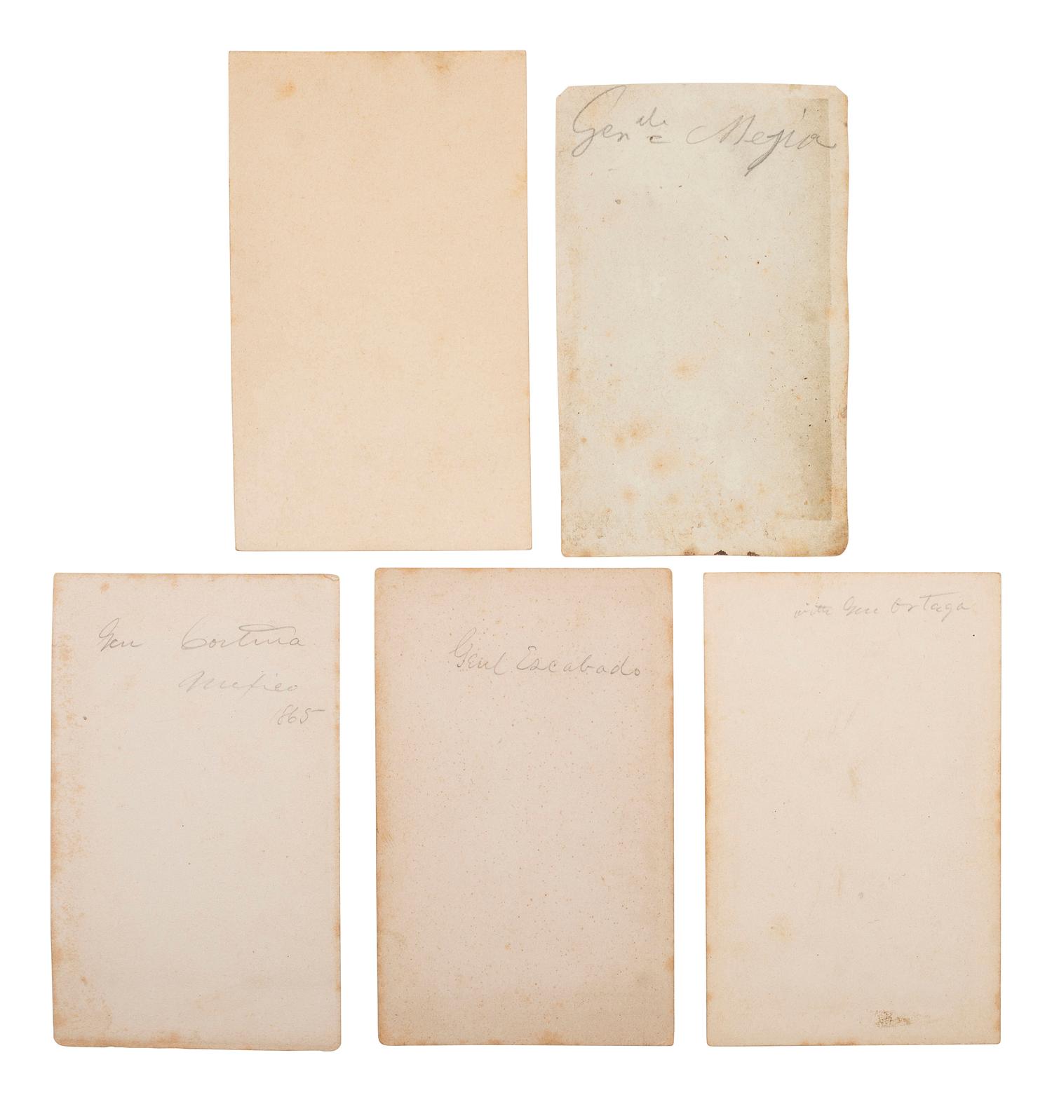[TEXAS]. A group of 9 CDVS of Mexican and French military figures who engaged in hostilities between the countries including the Second French Intervention during the 1860s.