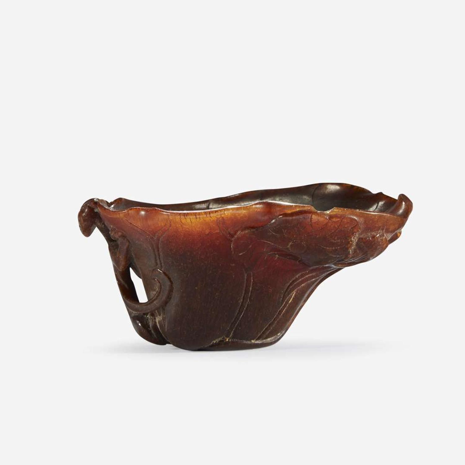 A Small Chinese Carved Rhinoceros Horn Libation Cup 17th/18th Century