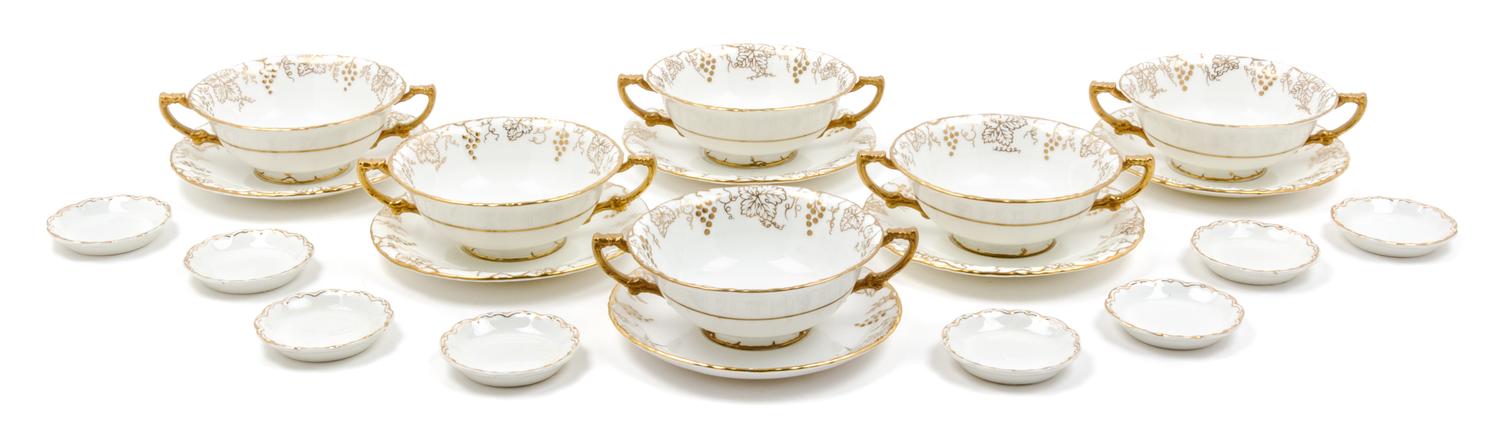 A Royal Crown Derby Porcelain Dessert Service Diameter of underplate 6 inches.