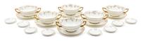 A Royal Crown Derby Porcelain Dessert Service Diameter of underplate 6 inches.