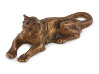 A Tiffany Studios Gilt Bronze Lion Paperweight