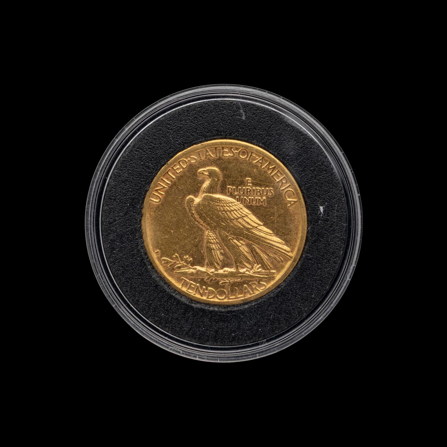 A 1908-D Indian Head: No Motto $10 Gold Coin