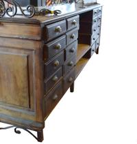 A Wrought Iron and Wood Shop Counter 118" W x 29" D x 52" H — Argentina, Circa 1920