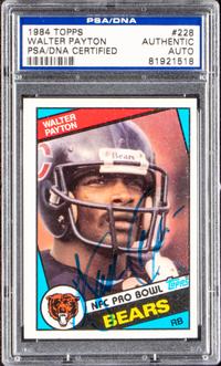 A 1984 Topps Walter Payton Signed Autograph Football Card No. 228 (PSA Authentic)