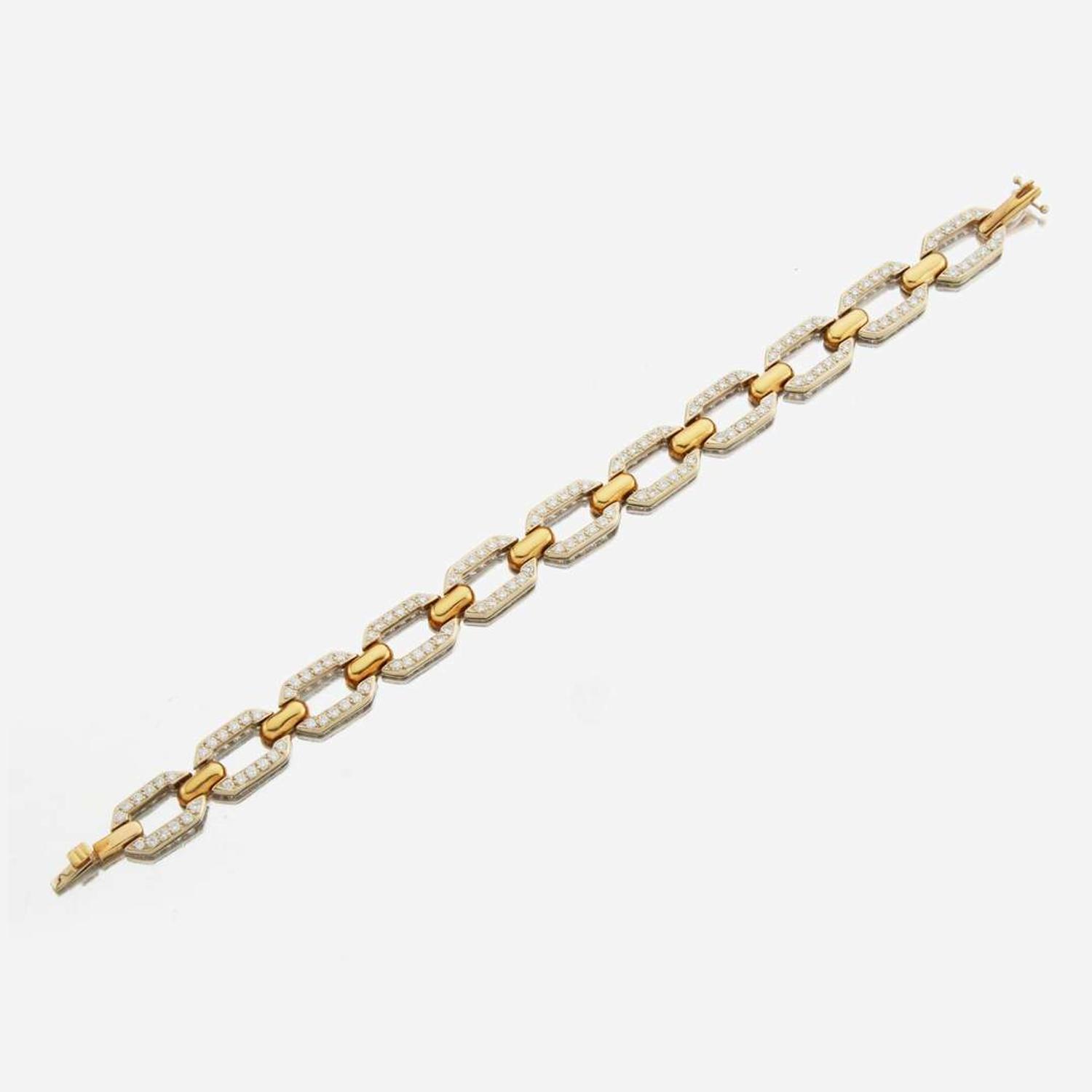 A diamond and bicolor gold bracelet