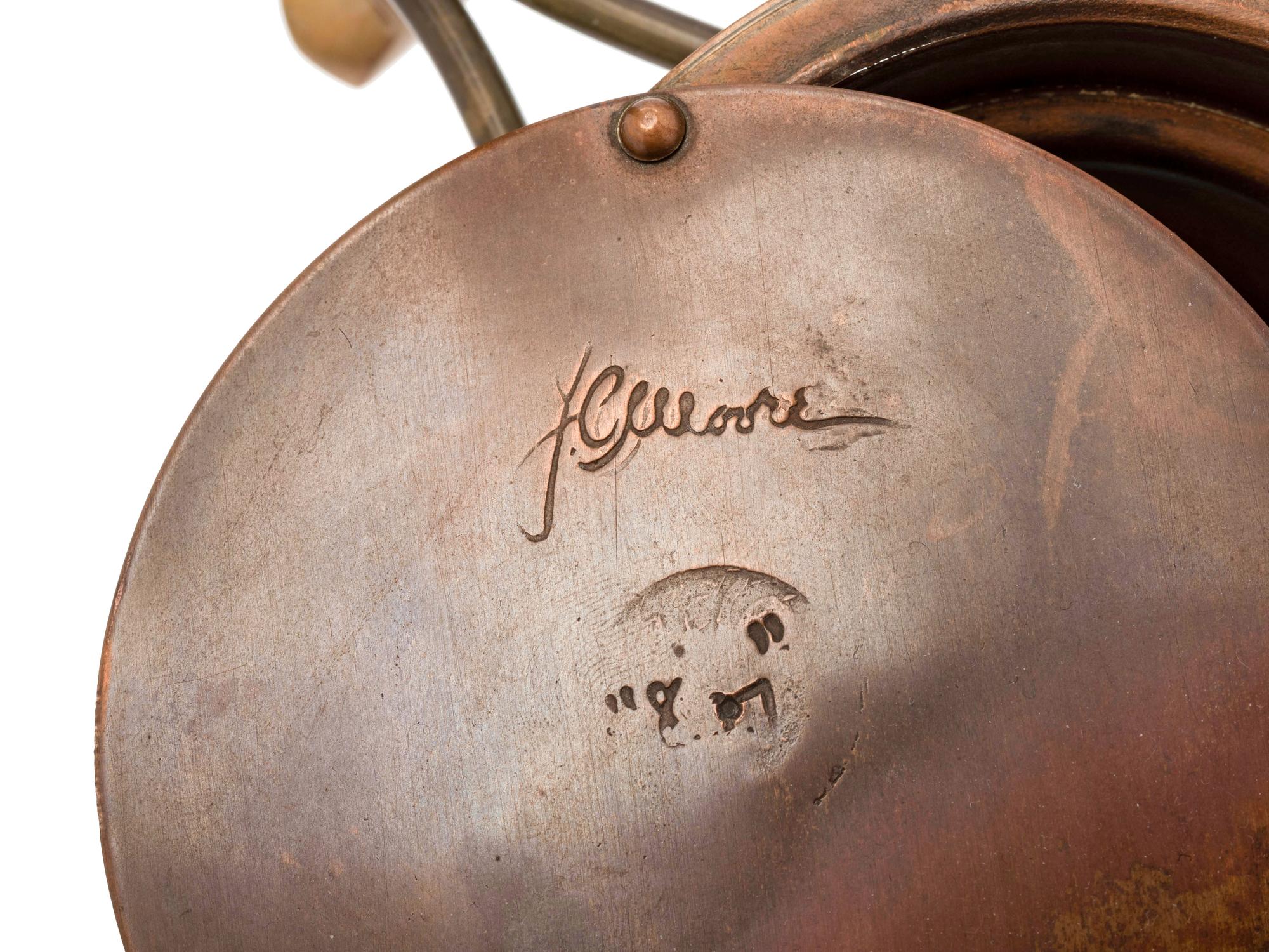 An American Brass, Copper and Aluminum Tureen with Lid and Stand