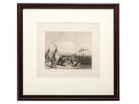[NATIVE AMERICANS]. BODMER, Karl (1809-1893). ACKERMAN & Co., publisher. Funeral Scaffold of a Sioux Chief near Fort Pierre.