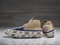 Cheyenne Fully Beaded Buffalo Hide Moccasins