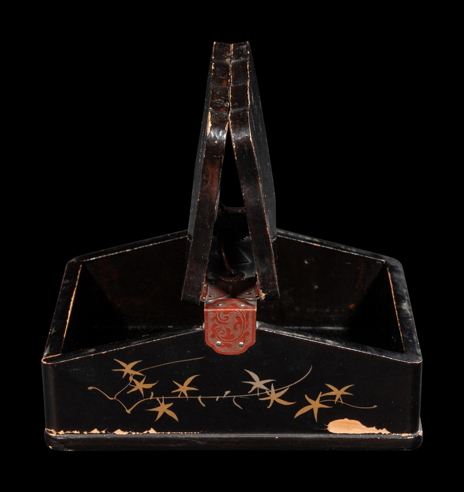 Three Japanese Lacquered and Metal Mounted Storage Boxes