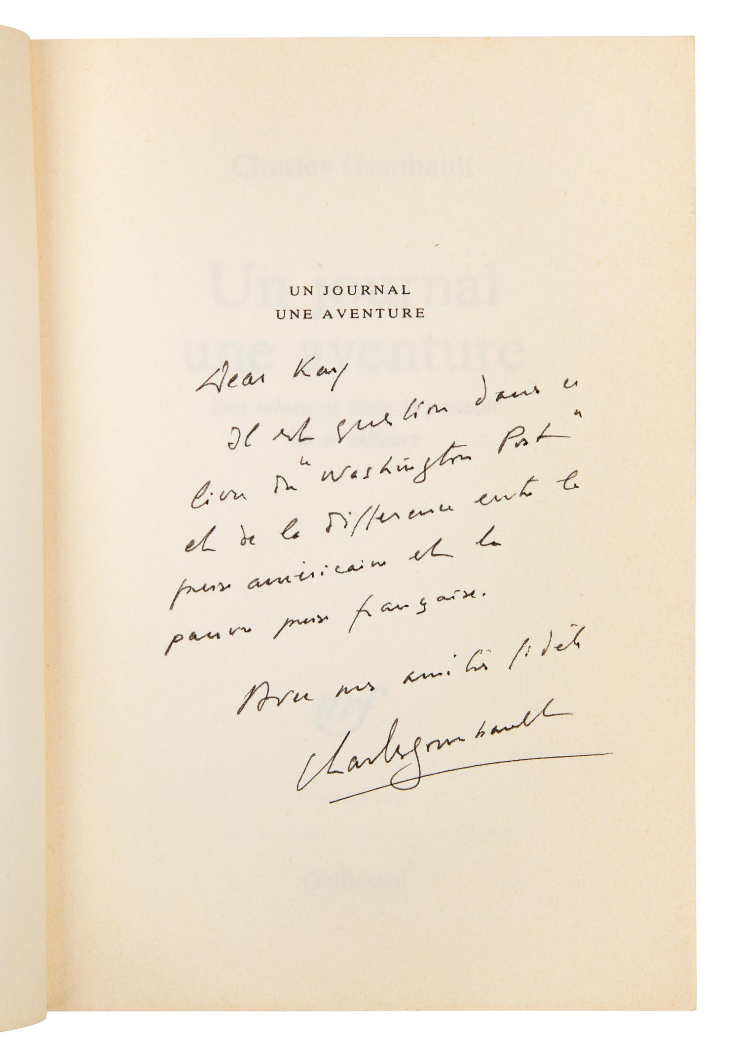 [GRAHAM, KATHARINE]. A group of books from Katharine Graham's personal collection, ALL INSCRIBED TO GRAHAM BY THE AUTHORS.