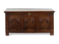 A Jacobean Carved Oak Blanket Chest