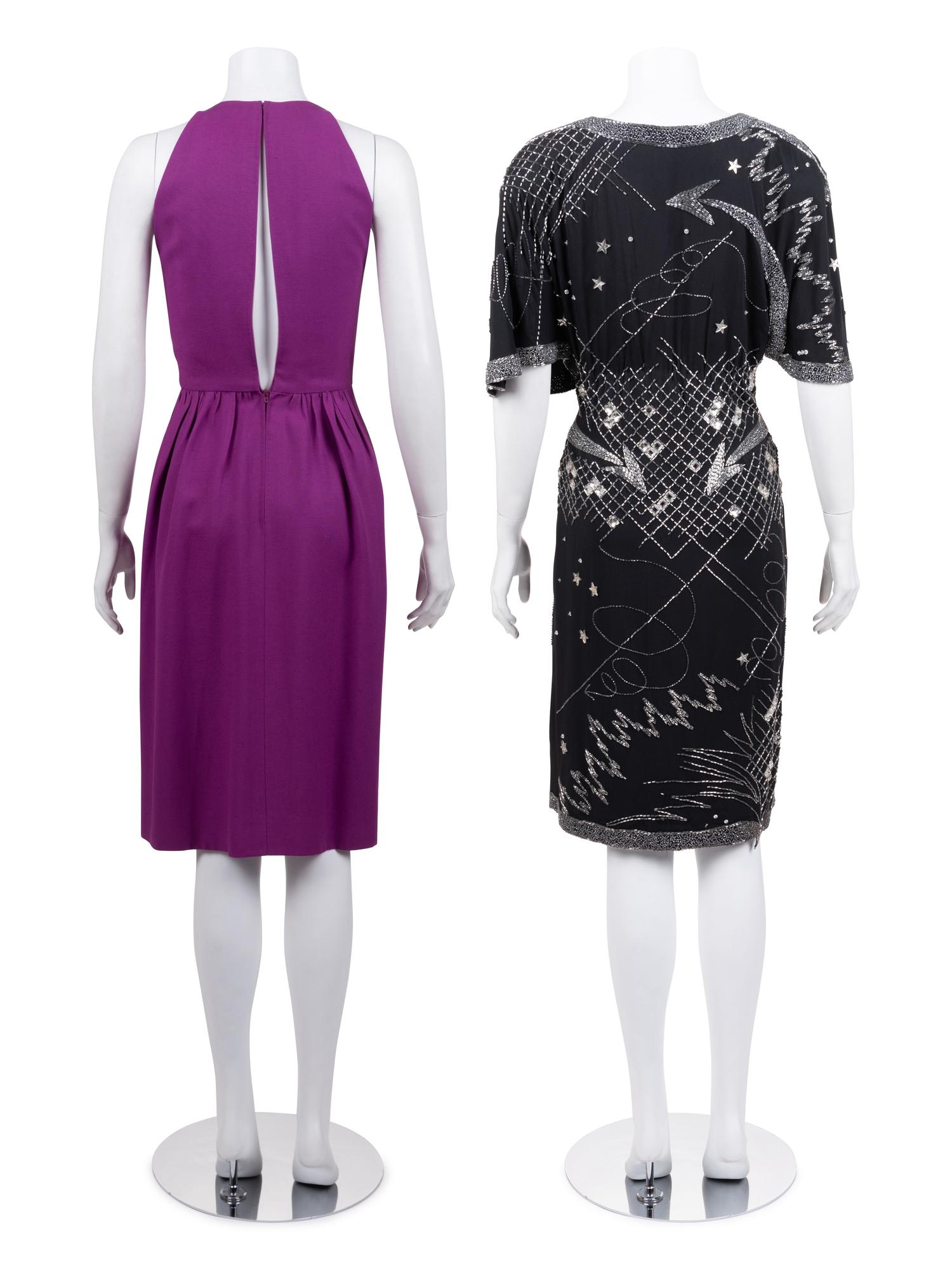 Two Designer Dresses: One Halston and One Fabrice, 1970-80s