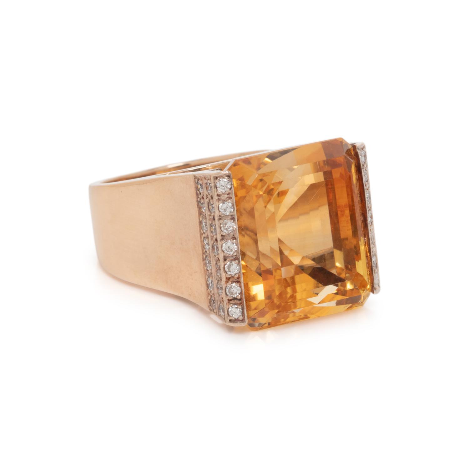 CITRINE AND DIAMOND RING