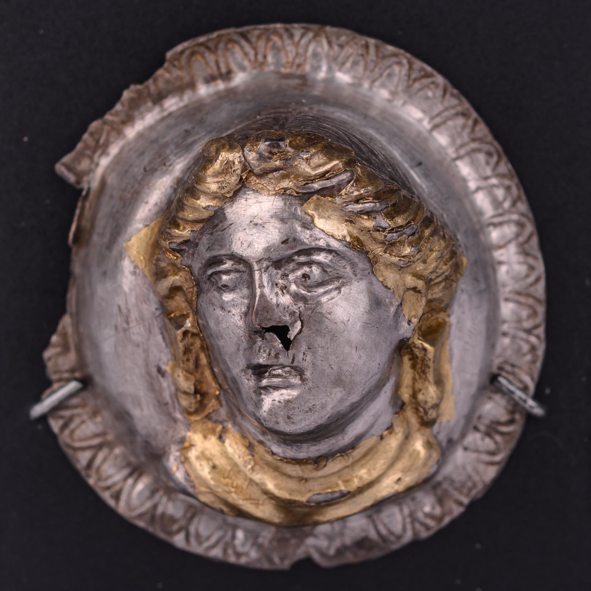 A Thracian Gilt-Silver Tondo of a Female Bust