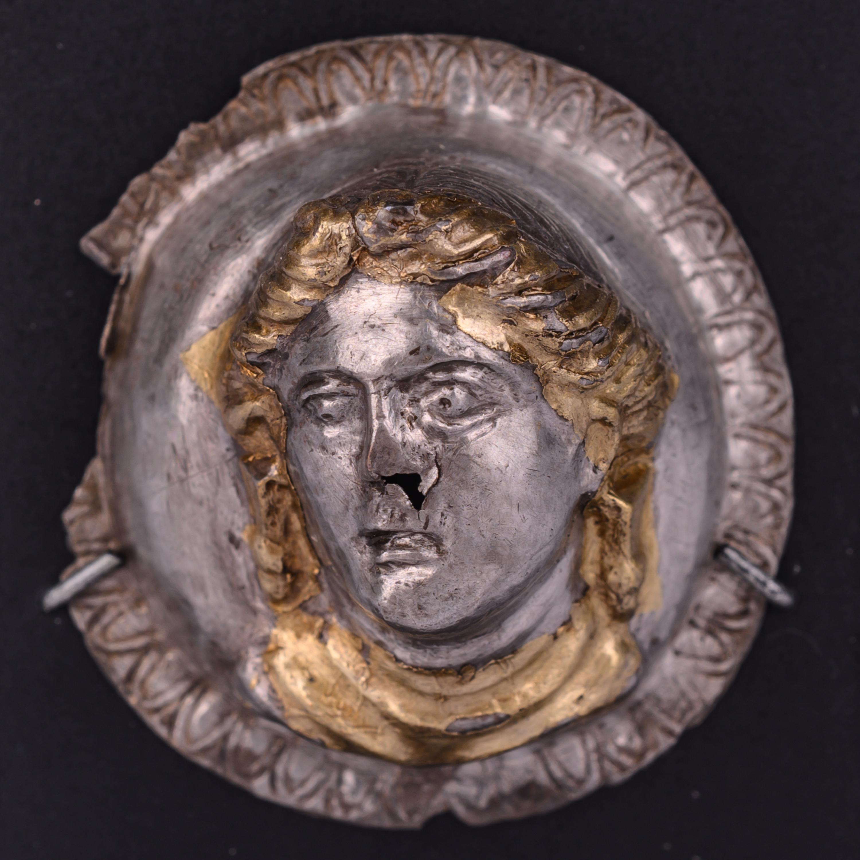 A Thracian Gilt-Silver Tondo of a Female Bust