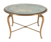 A Contemporary Brass and Mirrored Low Table