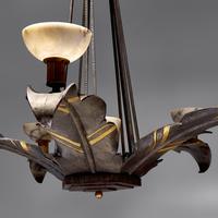 Michel Zadounaïsky (French/Russian, 1903-1983) — French Art Deco Five-Arm Chandelier, c. 1925