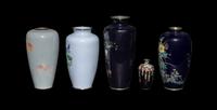 Five Japanese Cloisonné Enamel Vases