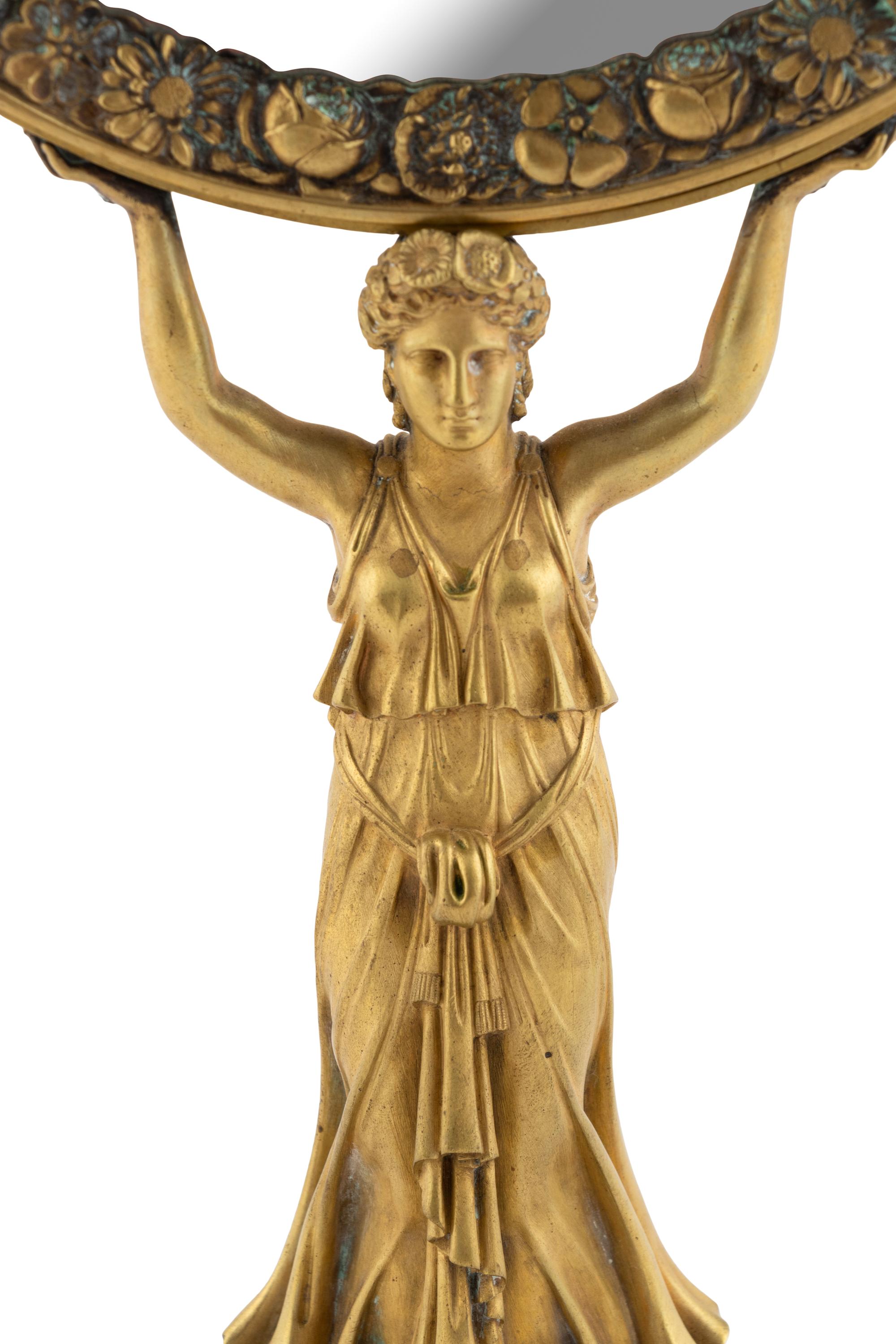 A French Neoclassical Gilt Bronze Dressing Mirror