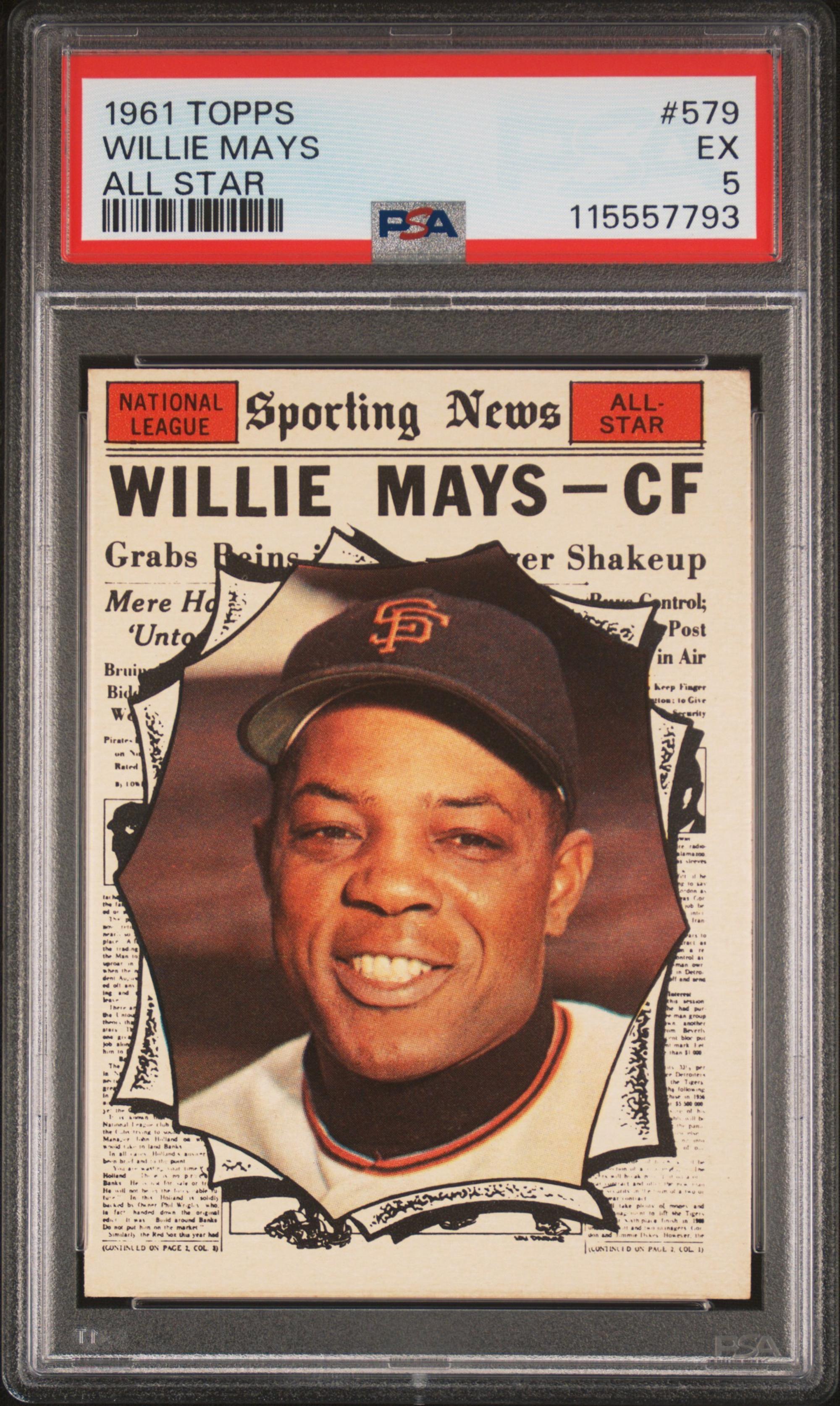 A 1961 Topps WIllie Mays All Star Baseball Card No. 579 (PSA 5 EX) from The Collection of David Eisenhower