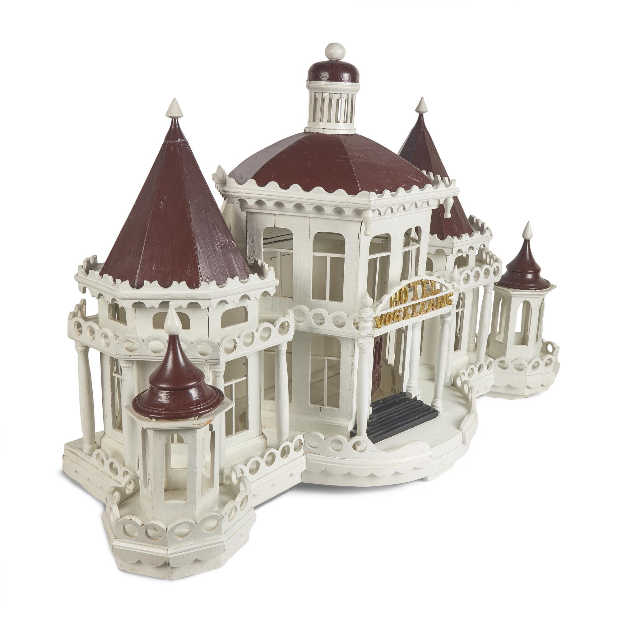 A Large Painted Wood Purple Martin House, "Hotel Vogelzang/ 1906" From Chestnut Hill, Philadelphia