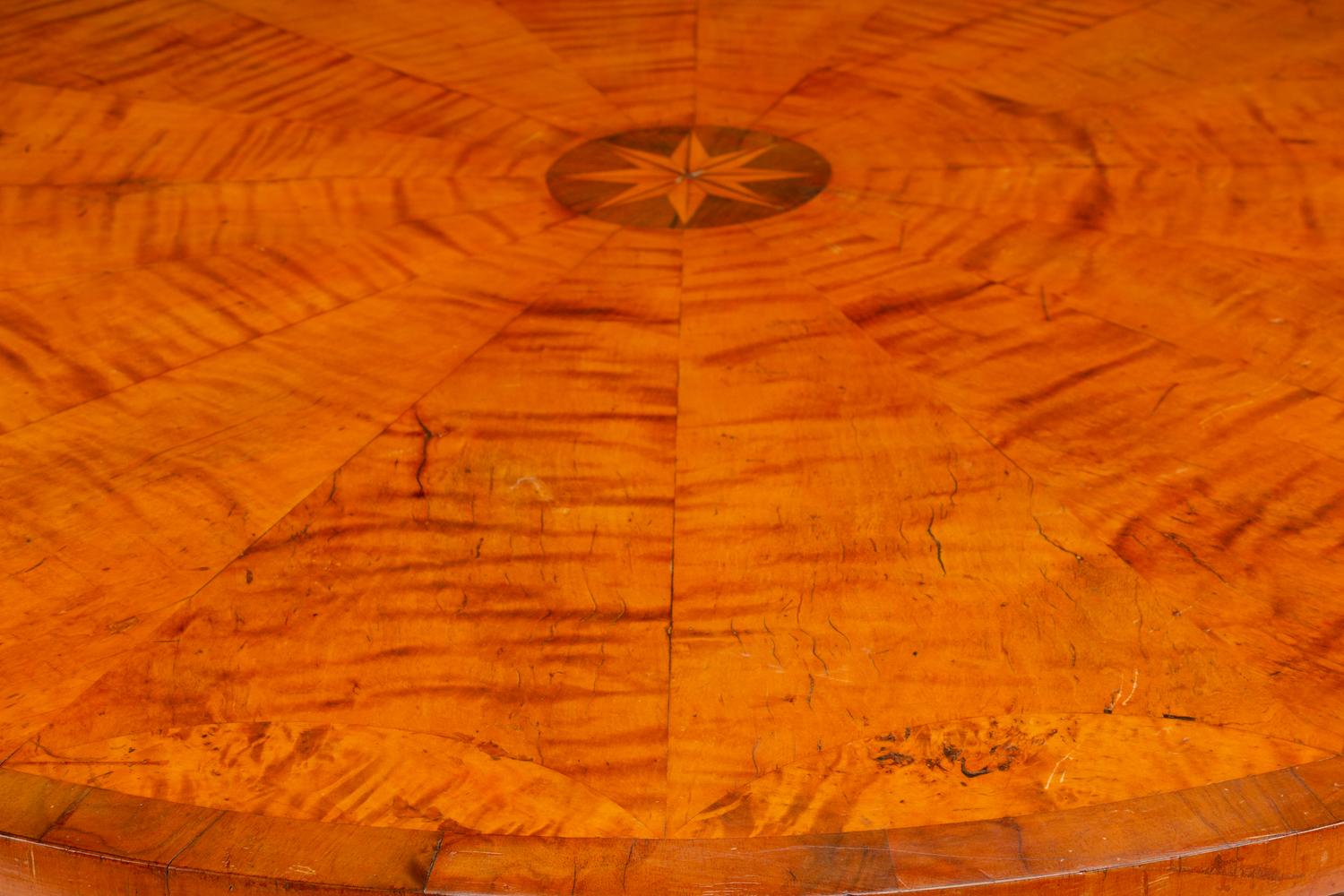 An Austrian Part Ebonized and Inlaid Ash and Walnut Center Table — 19TH CENTURY