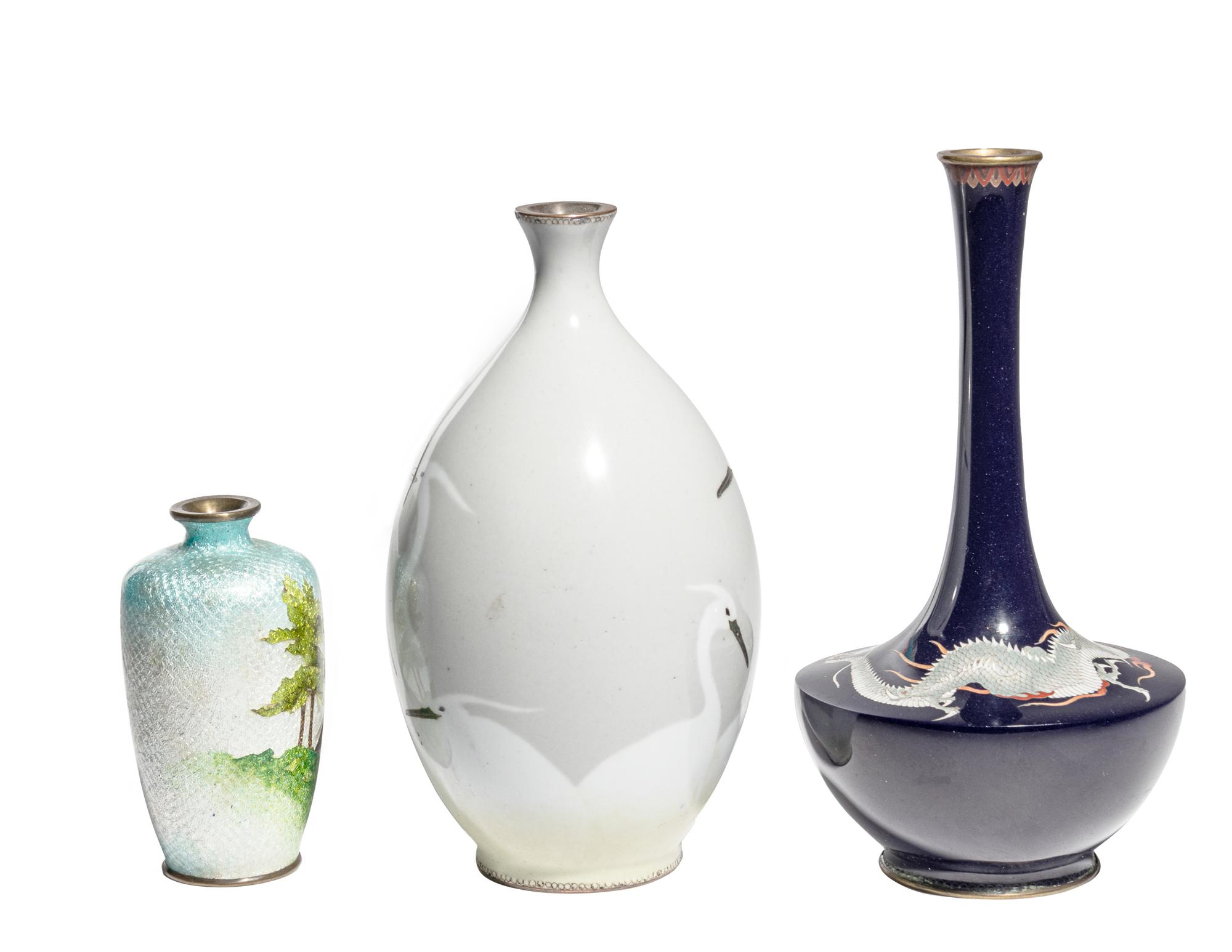 Three Japanese Cloisonné Vases
