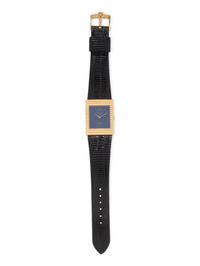 ROLEX, 18K YELLOW GOLD 'CELLINI' BLUE DIAL WATCH